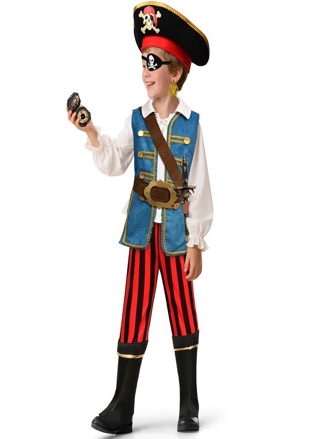 G.C 19 Pcs Kids Pirate Costume Toddler Pirate Accessories Hat Toys Jewelry Coins Boys Halloween Role Play Cosplay Gifts - Image 2